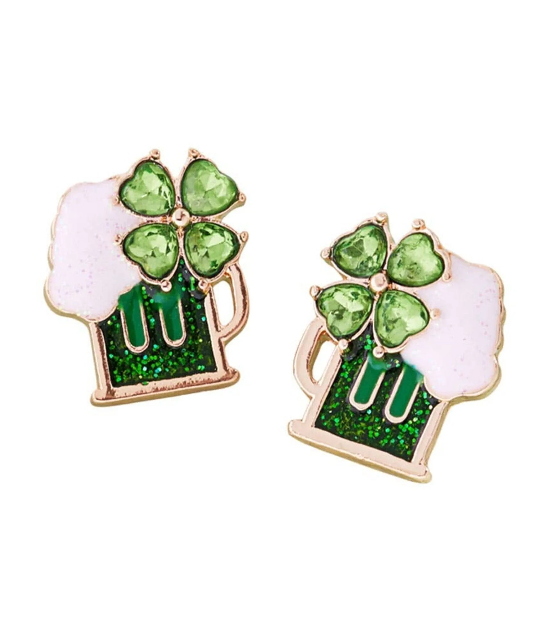 Shamrock Beer Mug Earrings sold by Unique Vintage product image thumbnail 2