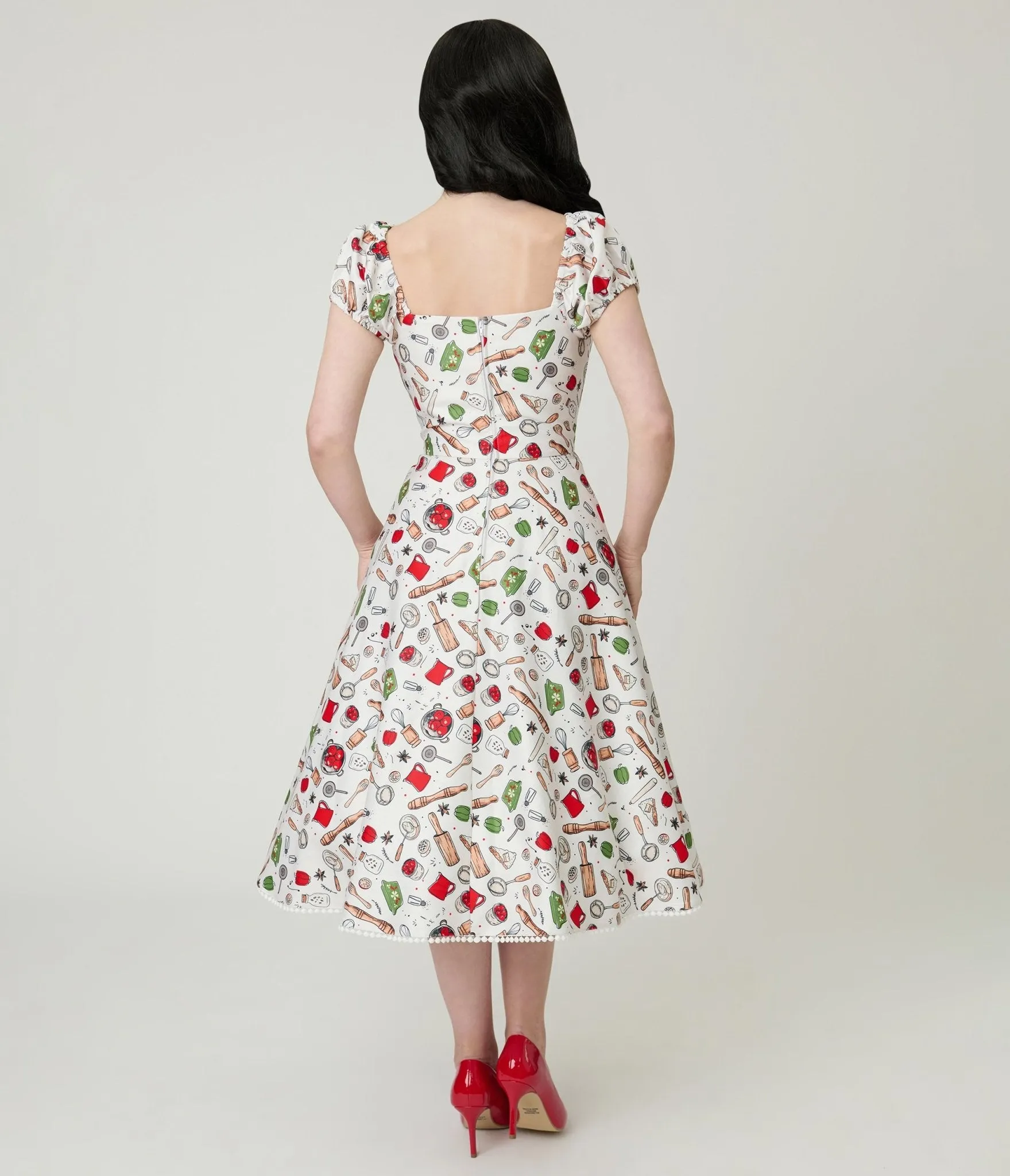 Unique Vintage Retro Kitchen Print Swing Dress sold by Unique Vintage product image thumbnail 2