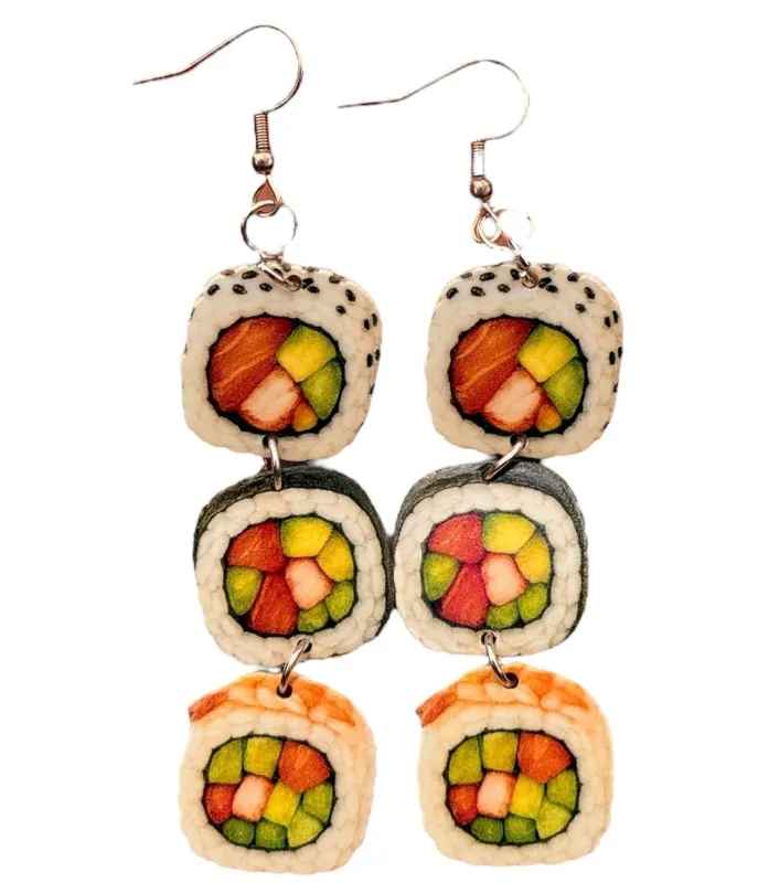 Sushi Roll Earrings sold by Unique Vintage