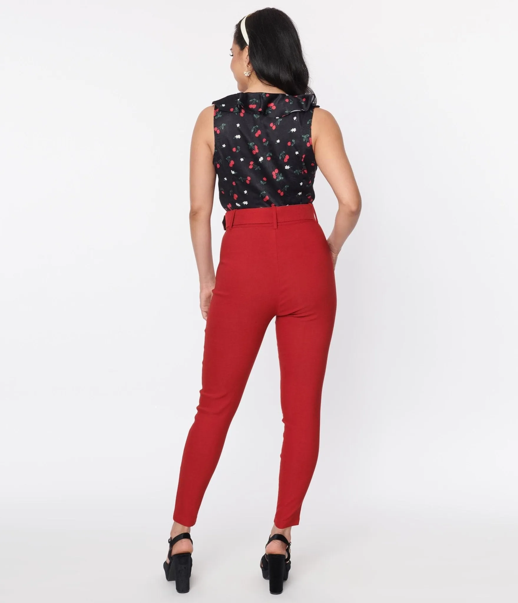 Unique Vintage Red Belted Rizzo Pants sold by Unique Vintage product image thumbnail 3