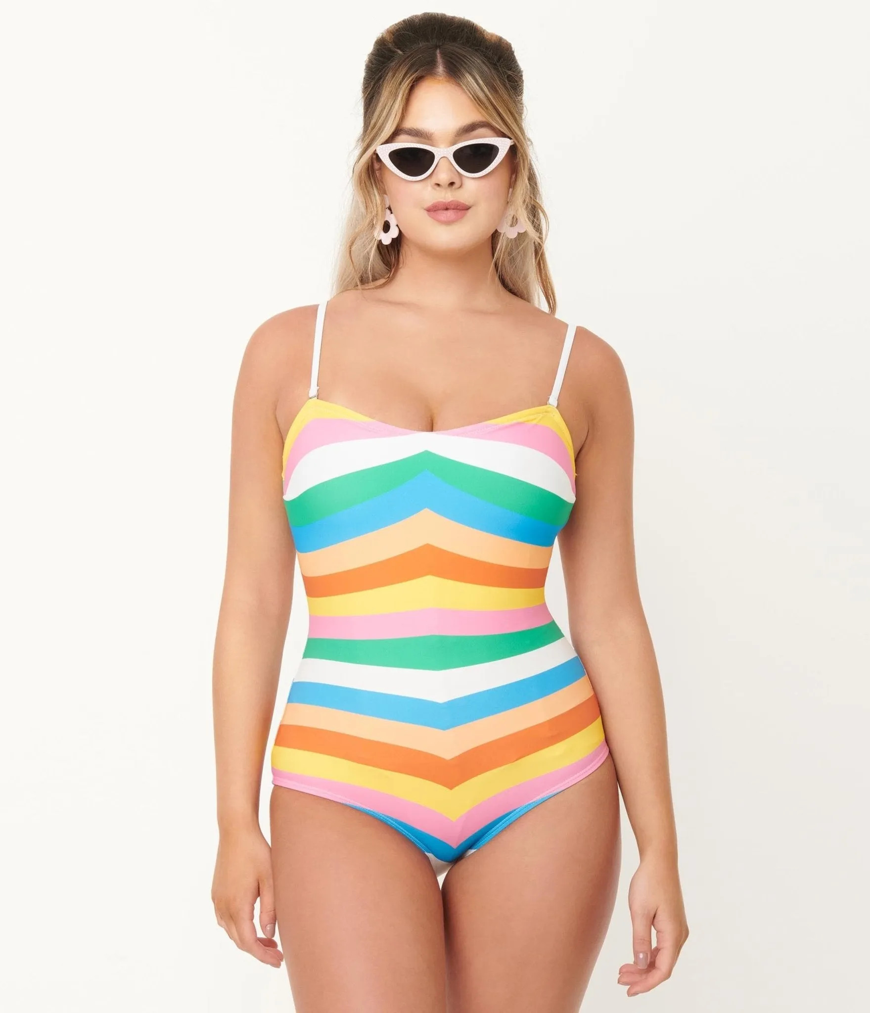 Unique Vintage Pride Rainbow Stripes Barbara One Piece Swimsuit sold by Unique Vintage product image thumbnail 4