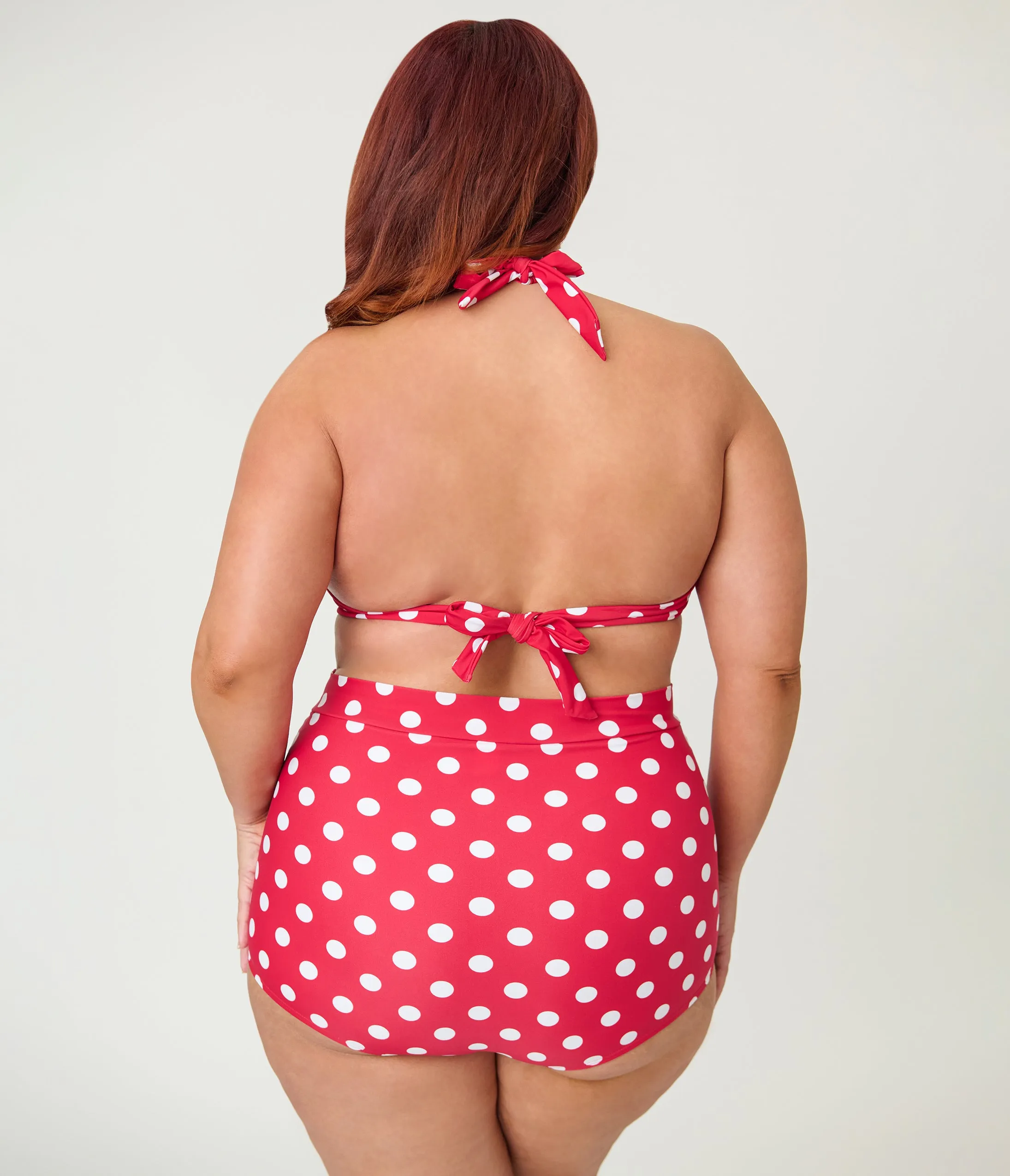 Unique Vintage Plus Size Red White Dots Monroe High Waist Swim Bottom sold by Unique Vintage product image thumbnail 3
