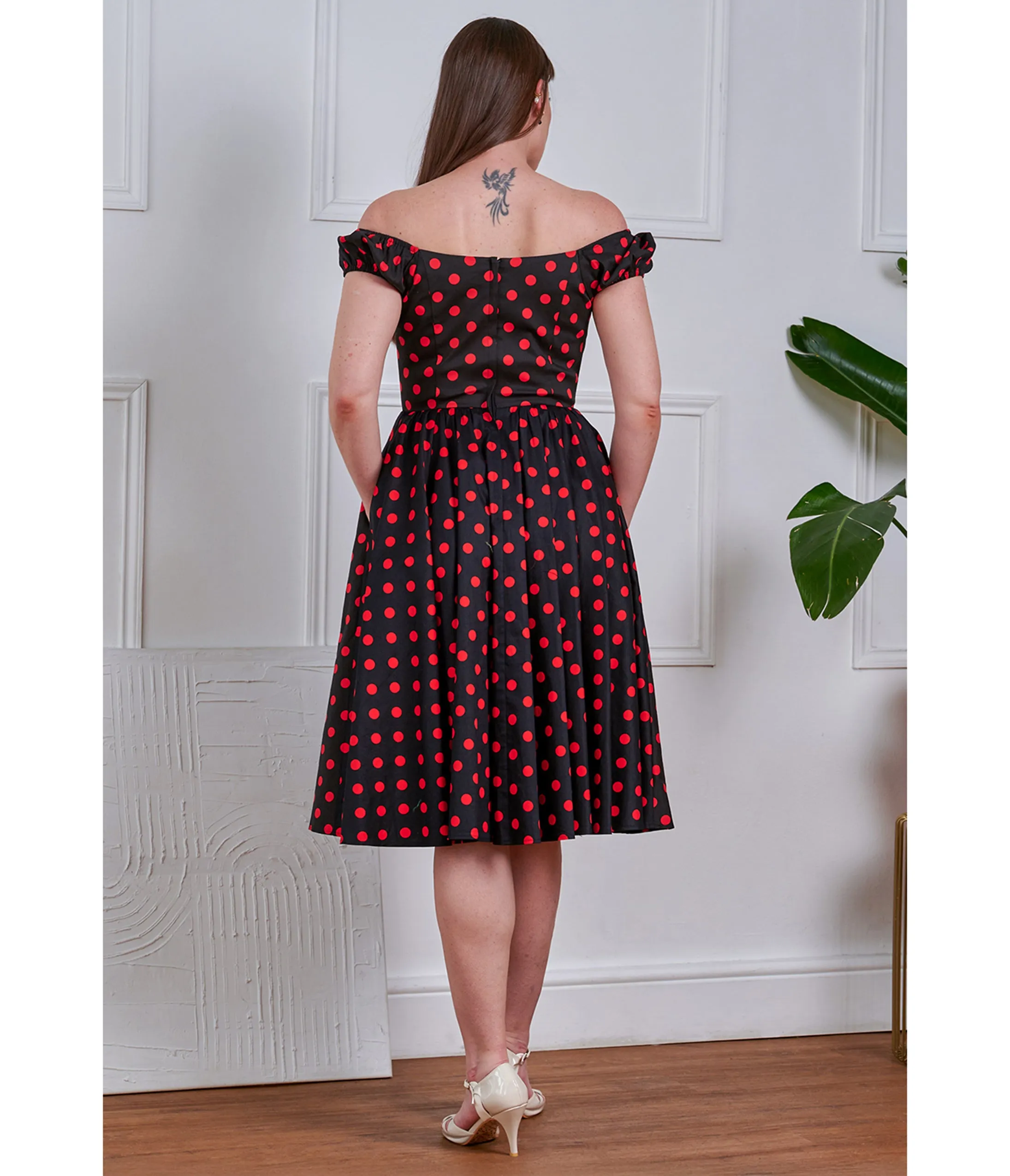 Banned Black & Red Polka Dot Marilyn Swing Dress sold by Unique Vintage product image thumbnail 3