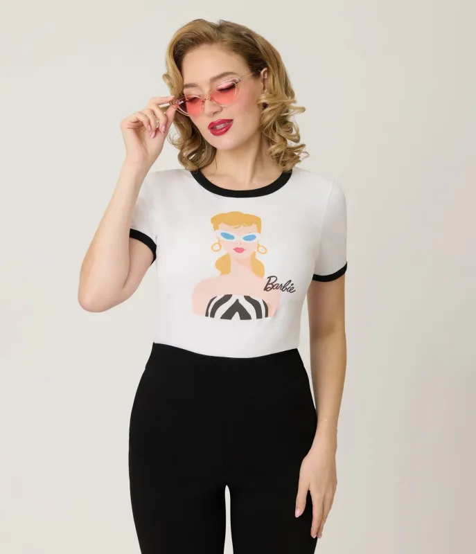 Barbie™ x Unique Vintage Barbie Icon Graphic Ringer Tee sold by Unique Vintage