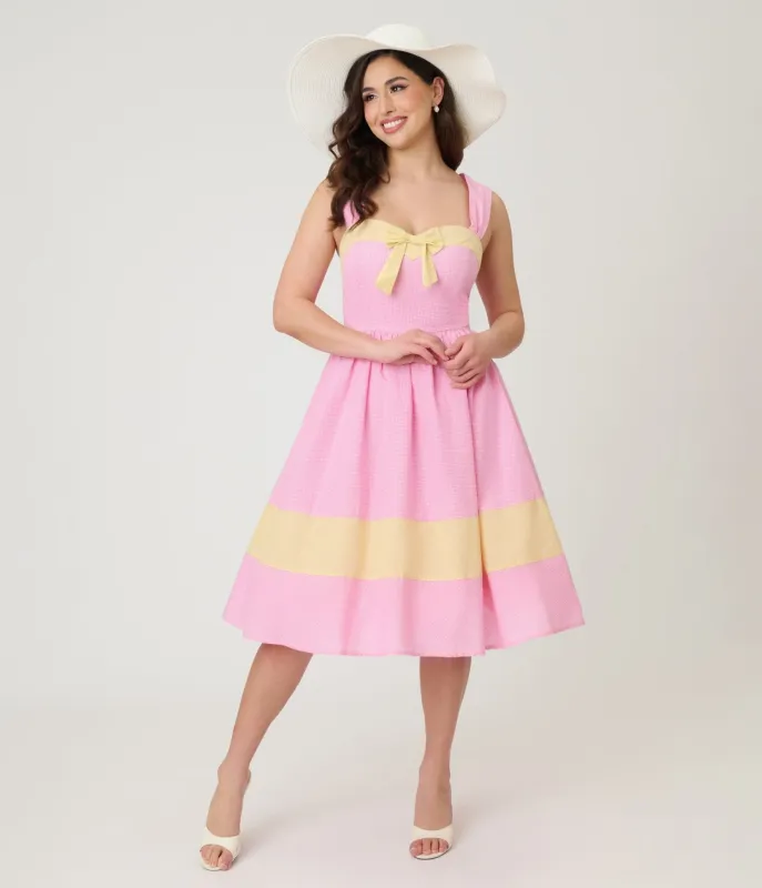 Barbie™ x Unique Vintage Picnic Pretty Gingham Swing Dress made by Unique Vintage