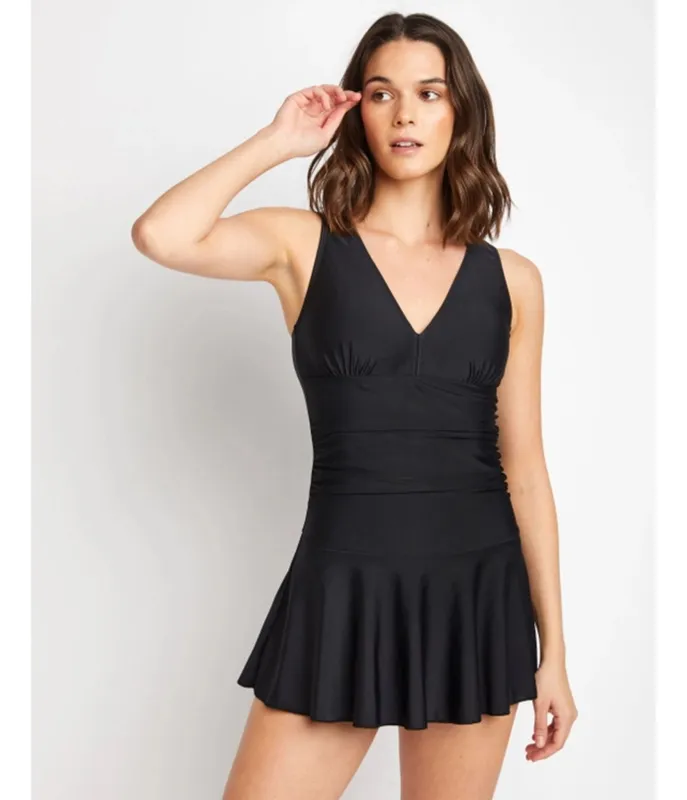 Marina West Black Skirted Swimsuit made by Unique Vintage