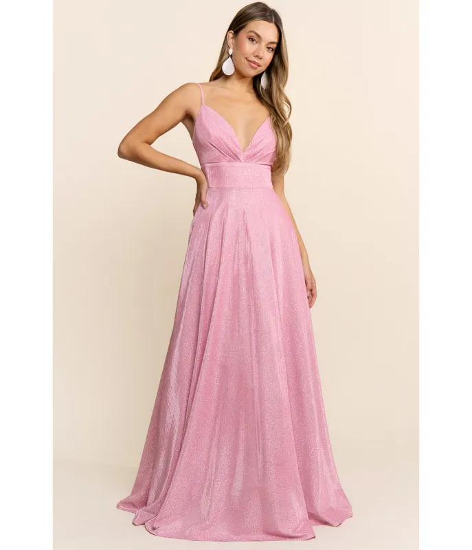 Pink Glitter Prom Gown sold by Unique Vintage