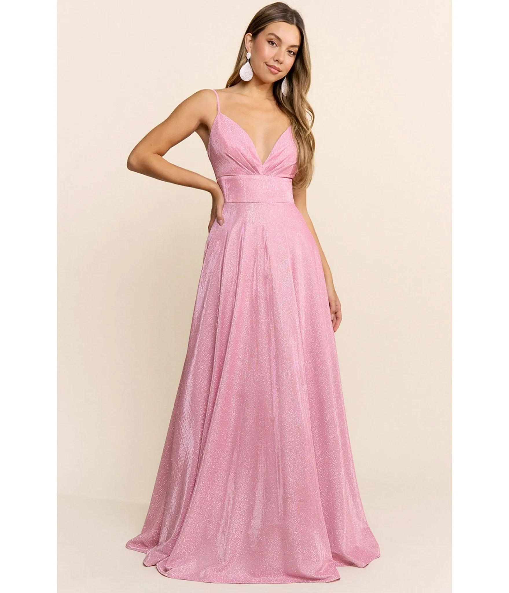 Pink Glitter Prom Gown sold by Unique Vintage