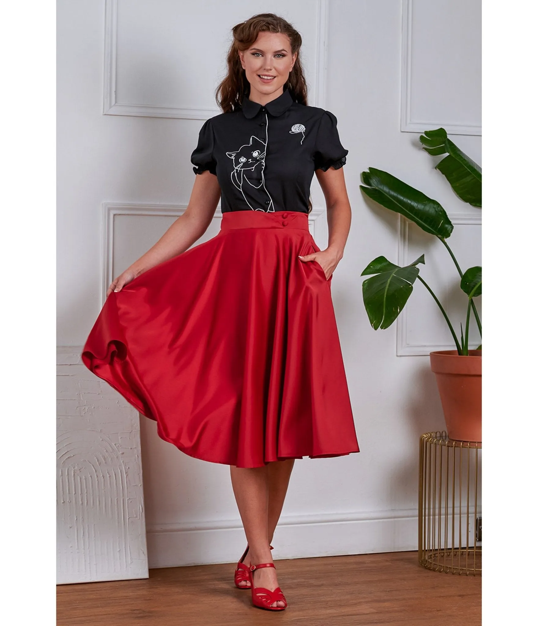 Banned Black & White Cat Sophie Blouse sold by Unique Vintage product image thumbnail 3