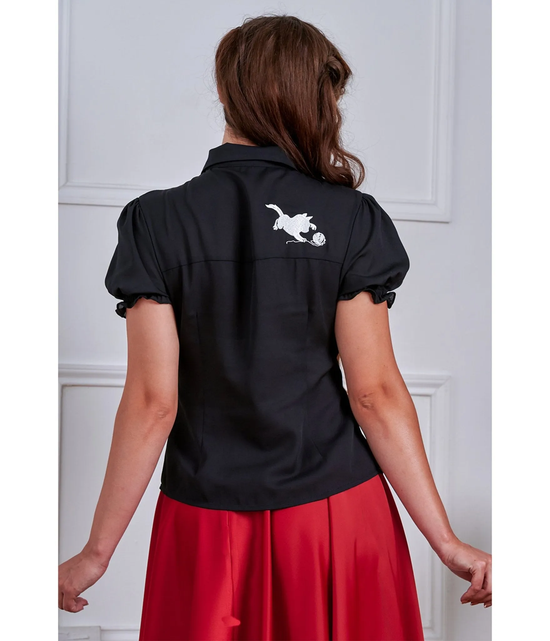 Banned Black & White Cat Sophie Blouse sold by Unique Vintage product image thumbnail 2