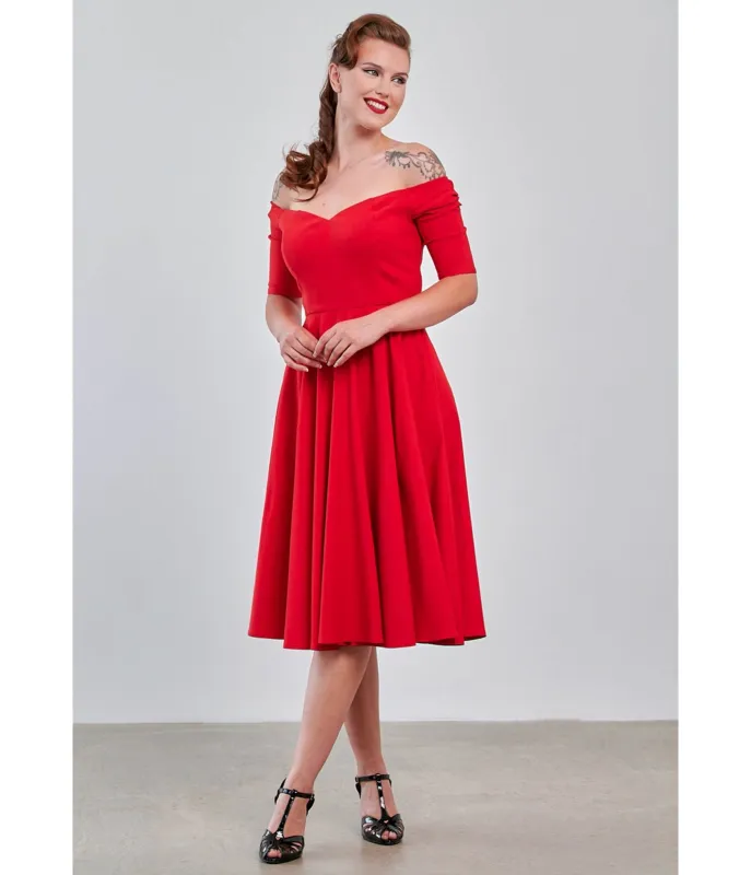 Royal Monk Red Amalia Swing Dress sold by Unique Vintage