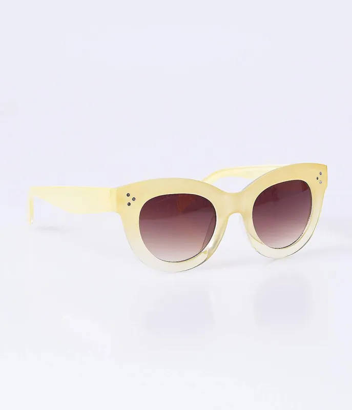 Beige Crystal Ombre Frame Retro Emma Sunglasses sold by Unique Vintage