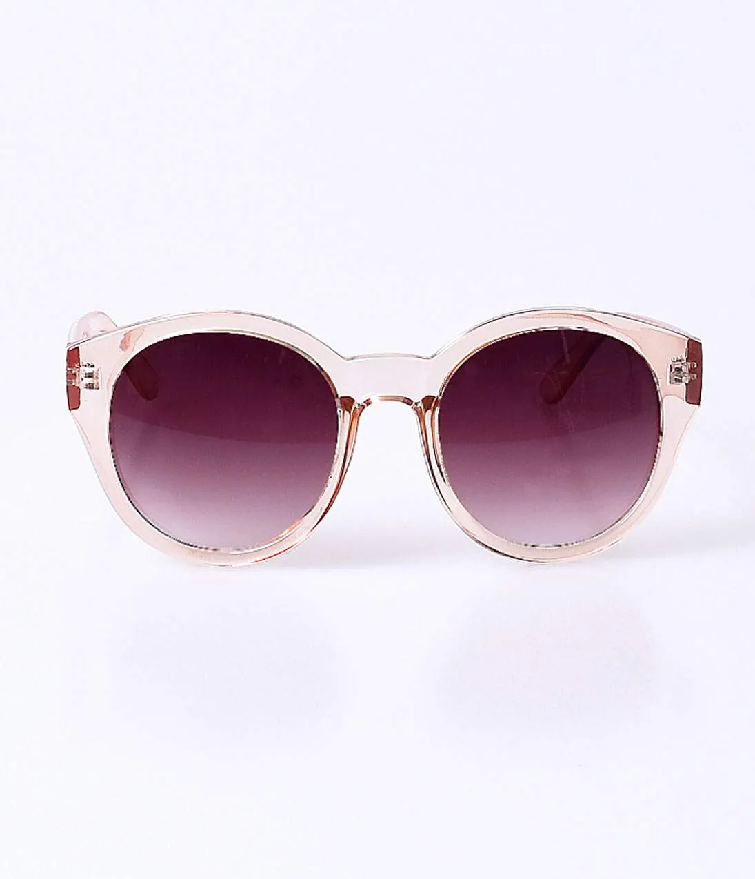 Clear Champagne Overlarge Round Marlo Retro Sunglasses sold by Unique Vintage product image thumbnail 2