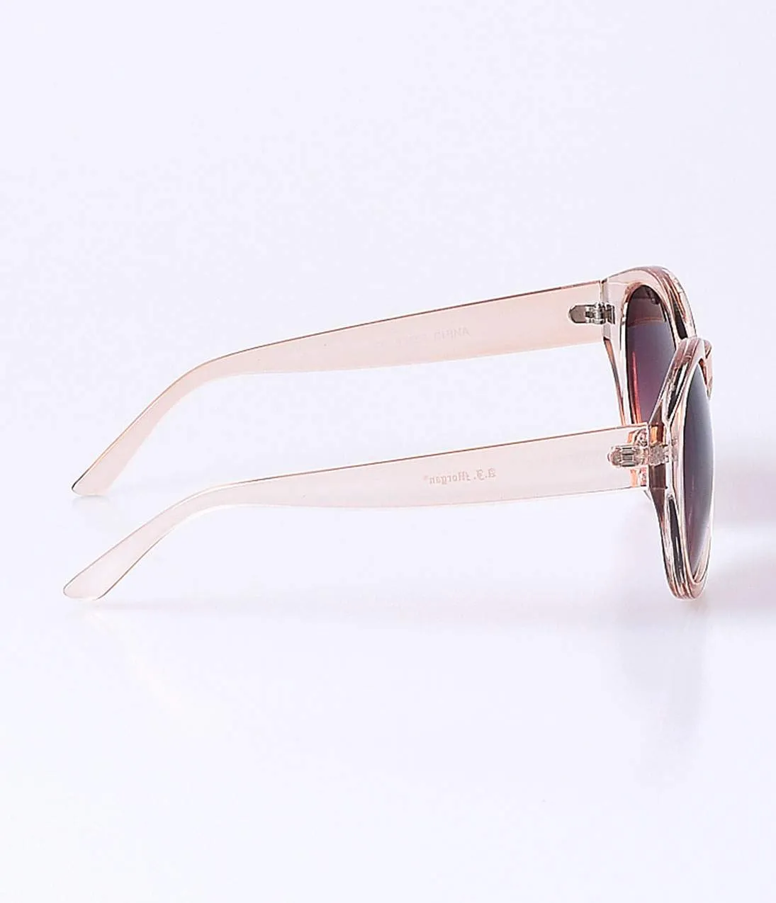 Clear Champagne Overlarge Round Marlo Retro Sunglasses sold by Unique Vintage product image thumbnail 3
