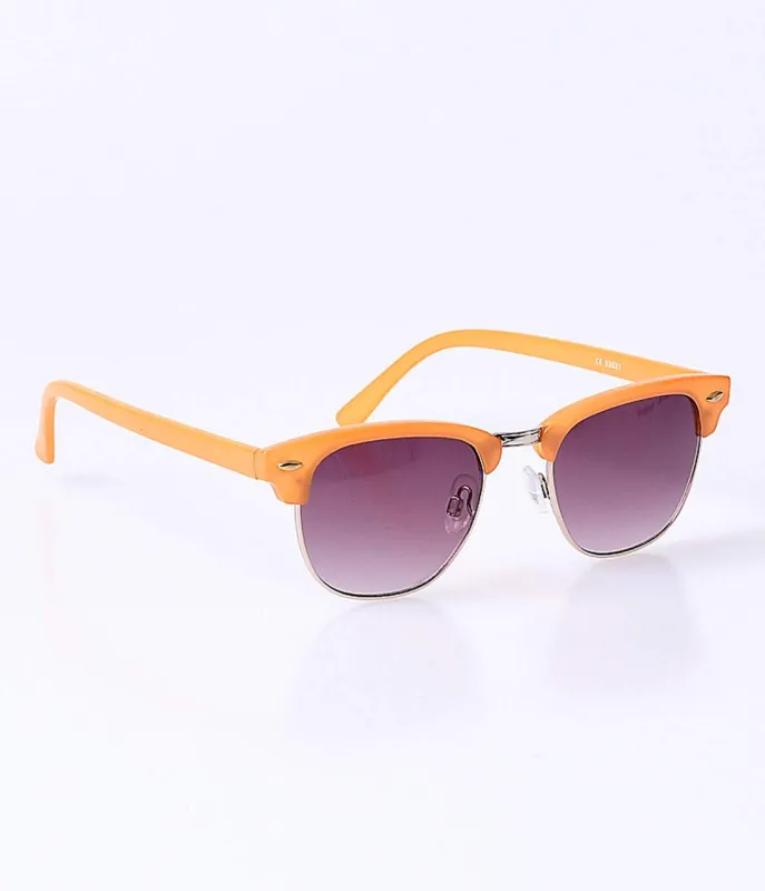Retro Orange Sorbet Tinted Square Sunglasses made by Unique Vintage