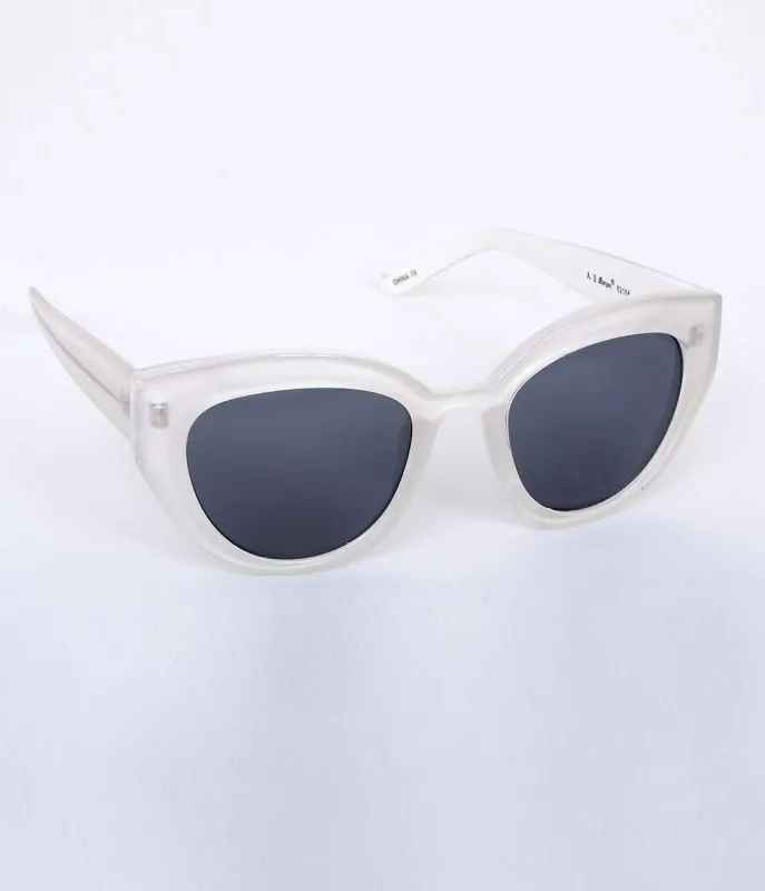 Pearl White Maybe Cat Eye Sunglasses sold by Unique Vintage