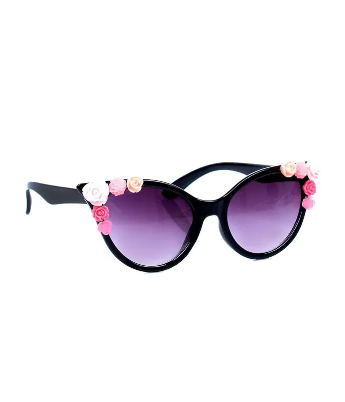 Black & Floral Lola Sunglasses sold by Unique Vintage