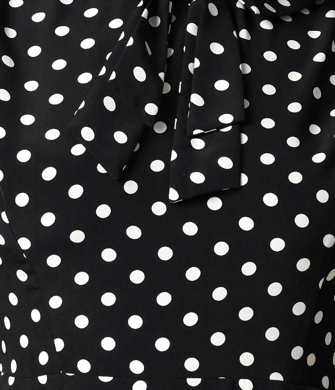 Unique Vintage Plus Size 1940s Black & Ivory Dotted Olson Swing Dress sold by Unique Vintage product image thumbnail 2