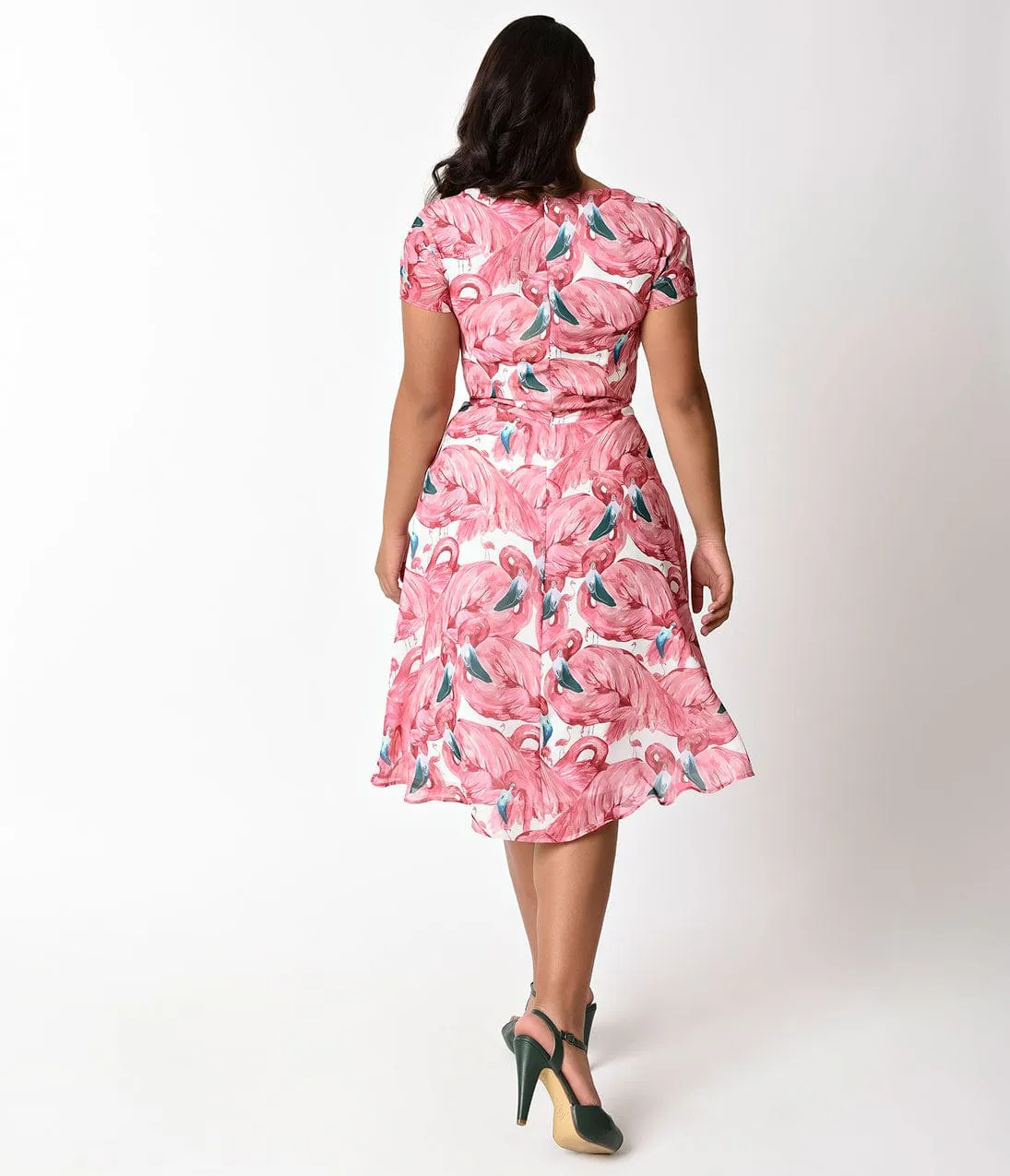 Unique Vintage Plus Size Pink Flamingo Amelia Swing Dress sold by Unique Vintage product image thumbnail 2