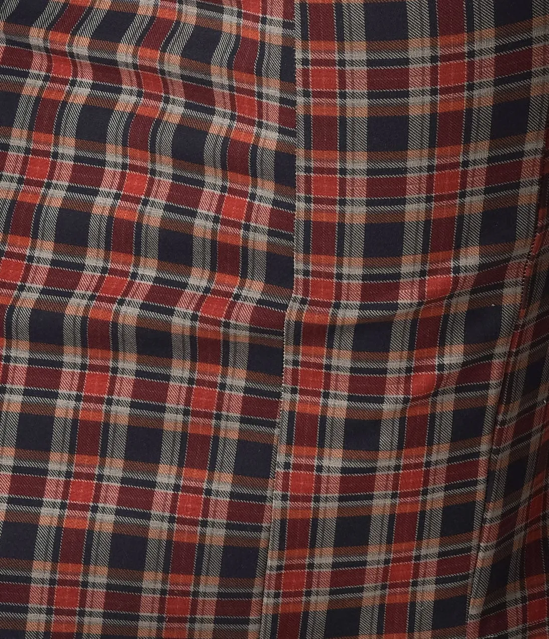 Unique Vintage 1940s Style Dark Plaid Carmen Half Sleeve Wiggle Dress sold by Unique Vintage product image thumbnail 3