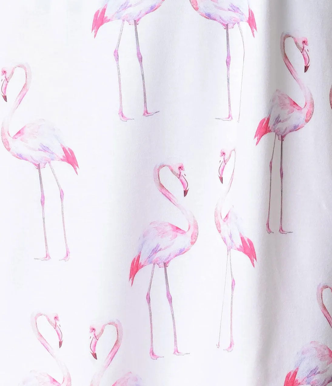 White & Pink Watercolor Flamingo Print Coverup Tunic Dress sold by Unique Vintage product image thumbnail 2