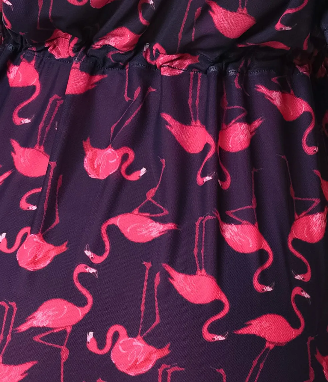 Unique Vintage Navy & Pink Flamingo Print Half Sleeve Swim Cover Up sold by Unique Vintage product image thumbnail 3