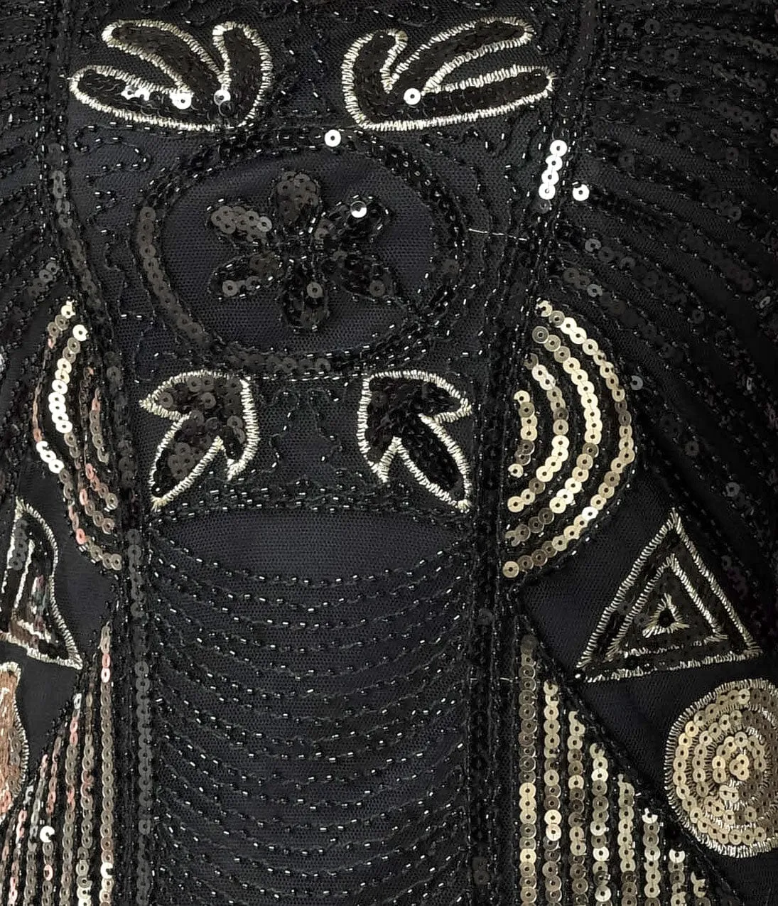 Unique Vintage 1920s Style Black Beaded Fringe Raina Flapper Dress sold by Unique Vintage product image thumbnail 3