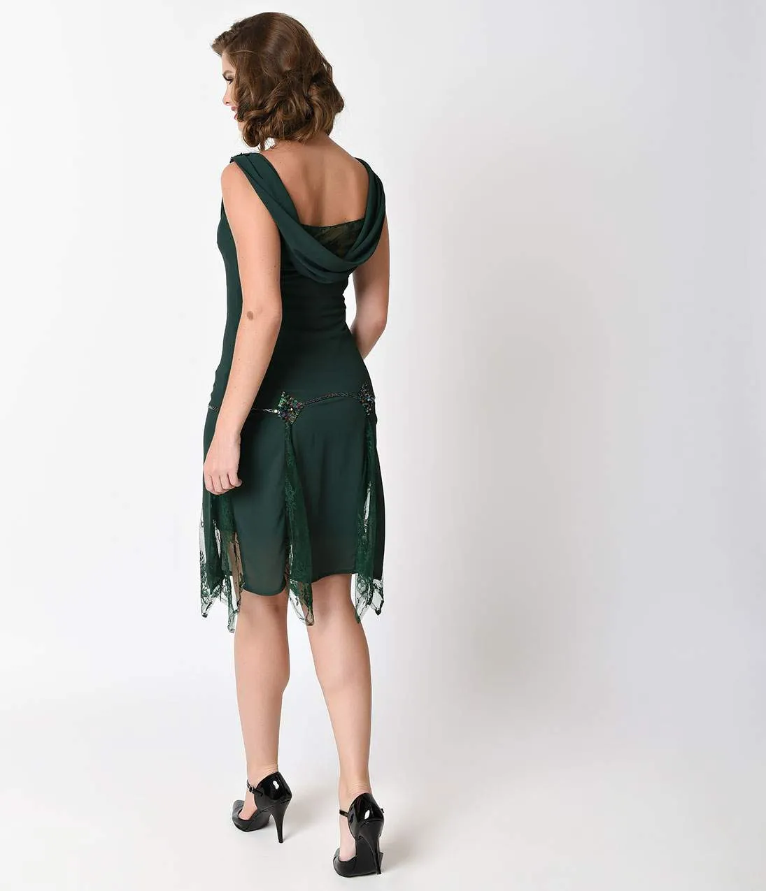 Unique Vintage 1920s Emerald Green Hemingway Flapper Dress sold by Unique Vintage product image thumbnail 2