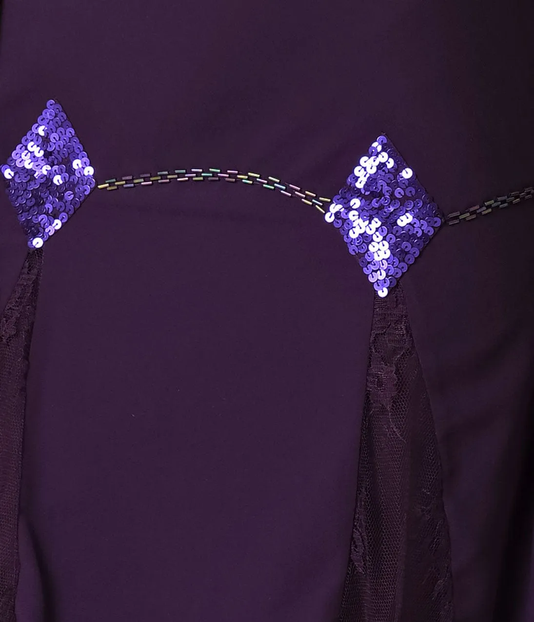 Unique Vintage 1920s Style Dark Purple Hemingway Flapper Dress sold by Unique Vintage product image thumbnail 2