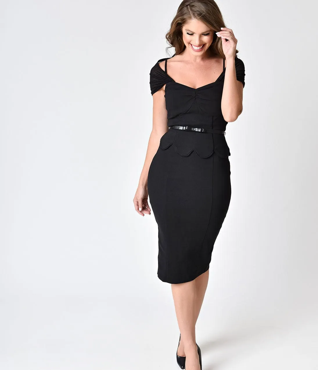 Janie Bryant For Unique Vintage Black Peplum St. Regis Wiggle Dress sold by Unique Vintage product image thumbnail 5