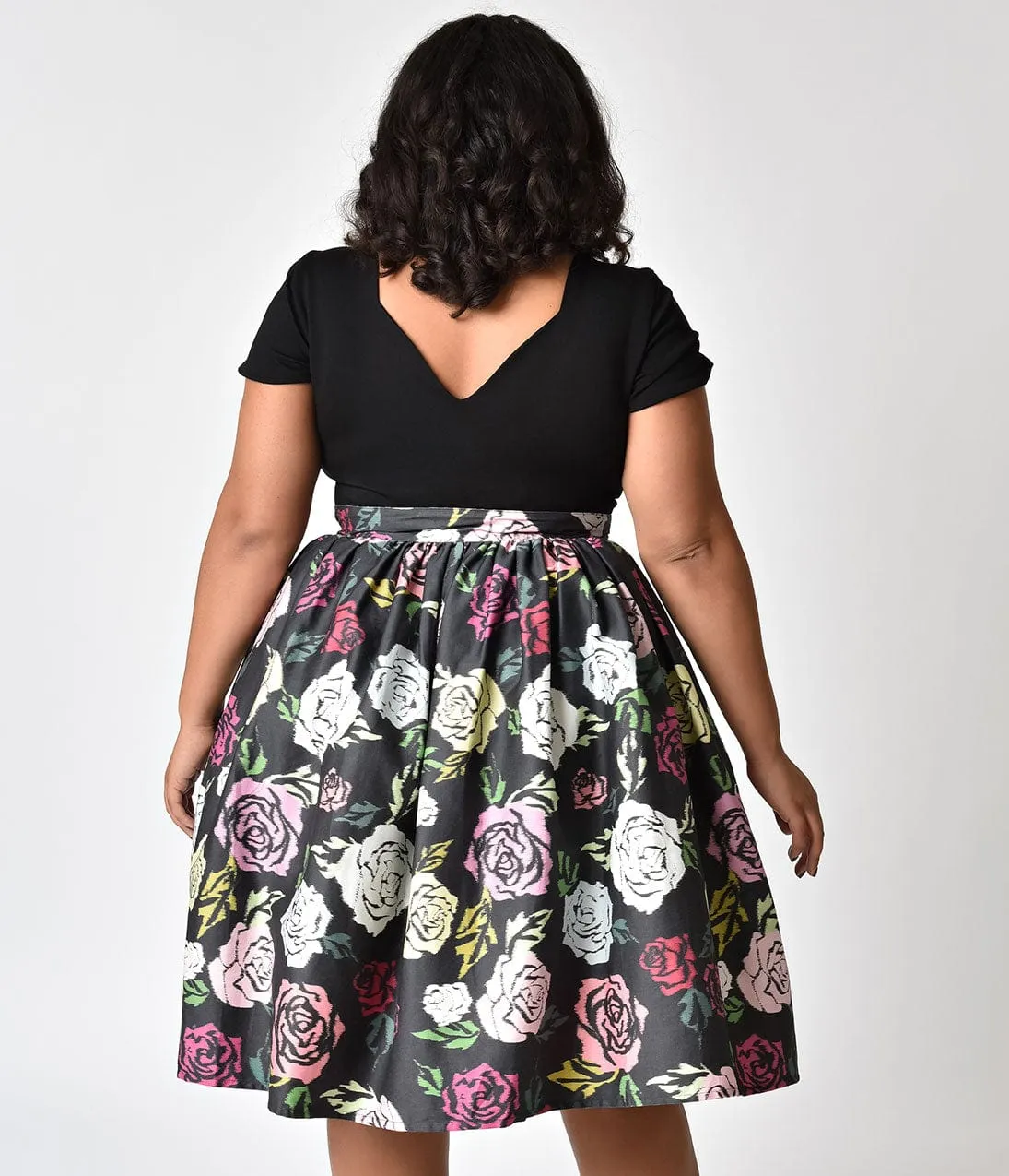 Janie Bryant For Unique Vintage Plus Size Black & Ivory Pearl Nora Short Sleeve Top sold by Unique Vintage product image thumbnail 2