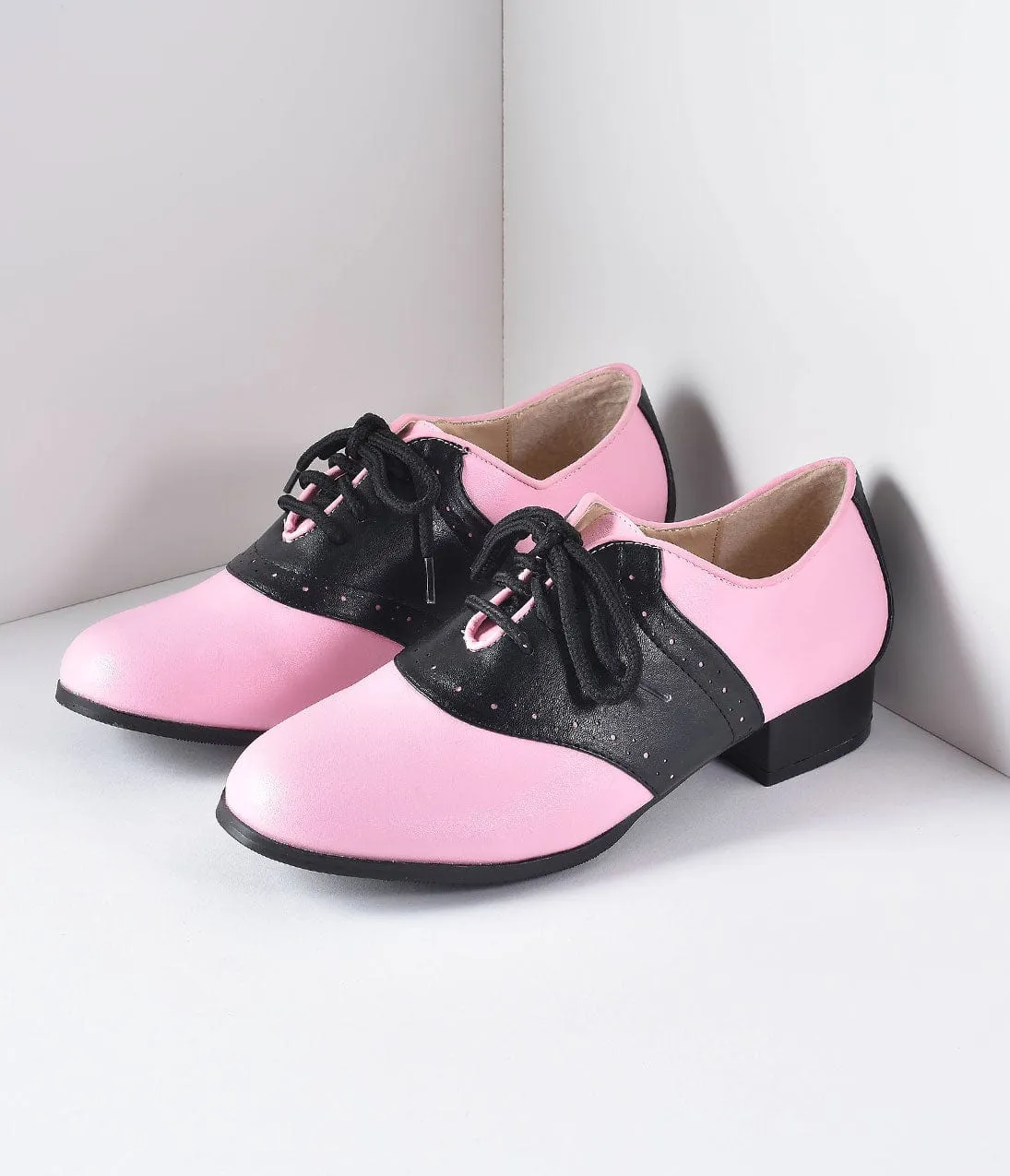 Retro Style Pink & Black Two Tone Saddle Shoes sold by Unique Vintage product image thumbnail 2