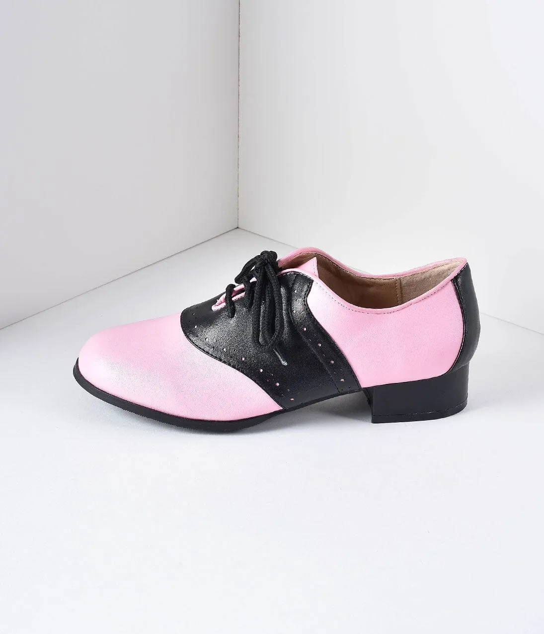Retro Style Pink & Black Two Tone Saddle Shoes sold by Unique Vintage product image thumbnail 3