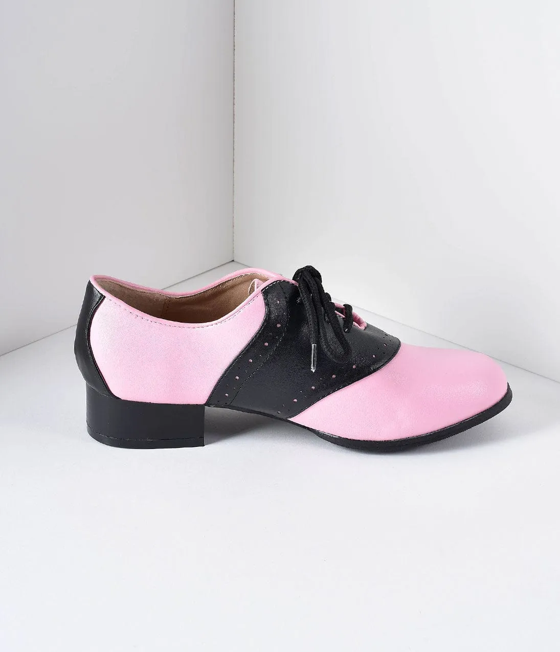 Retro Style Pink & Black Two Tone Saddle Shoes sold by Unique Vintage product image thumbnail 4