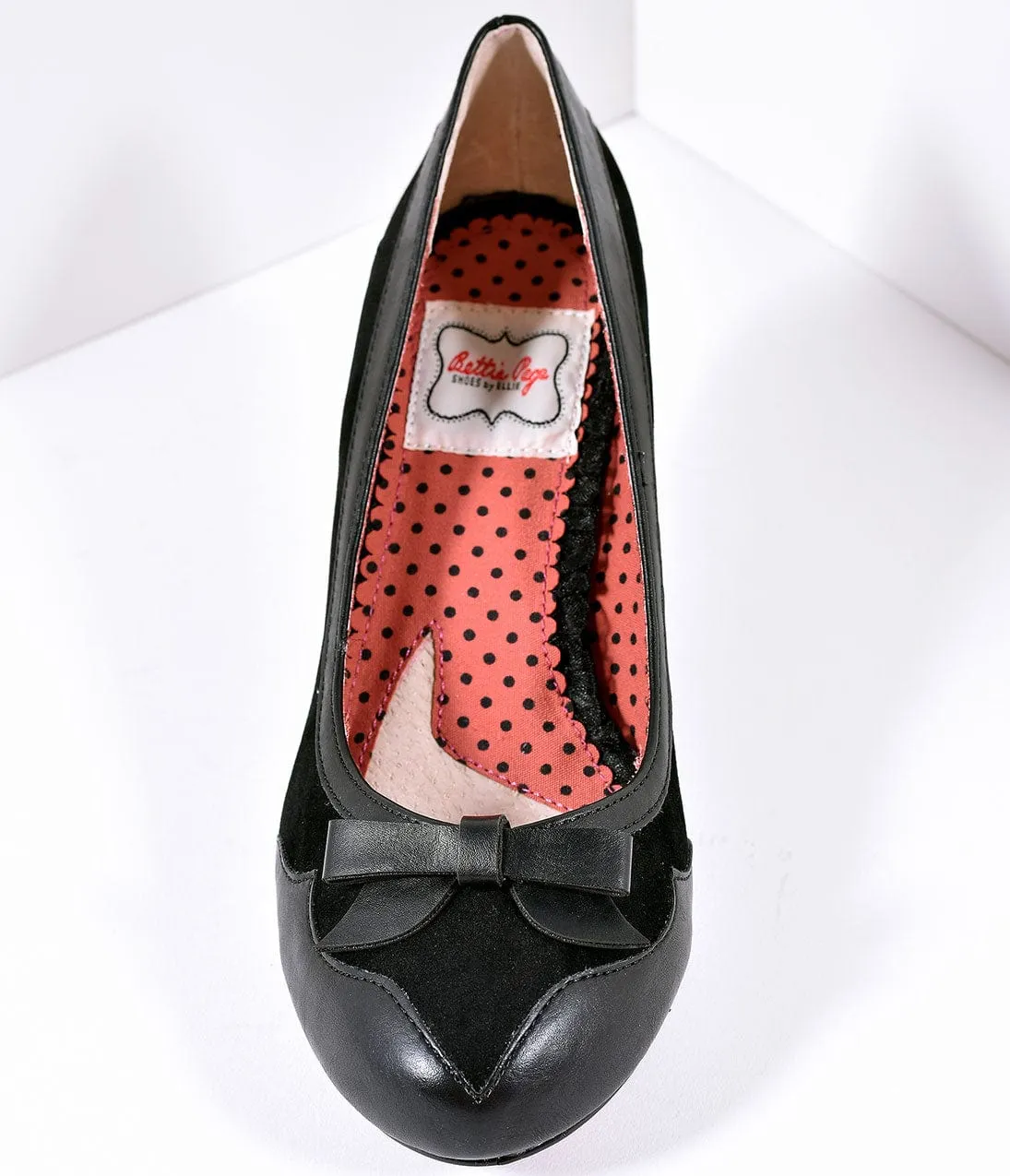 Bettie Page Black Leatherette & Suede Jolie Pumps sold by Unique Vintage product image thumbnail 3