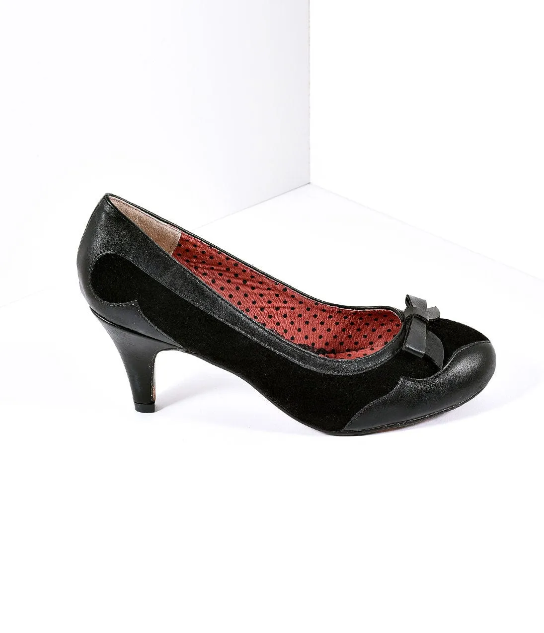 Bettie Page Black Leatherette & Suede Jolie Pumps sold by Unique Vintage product image thumbnail 4