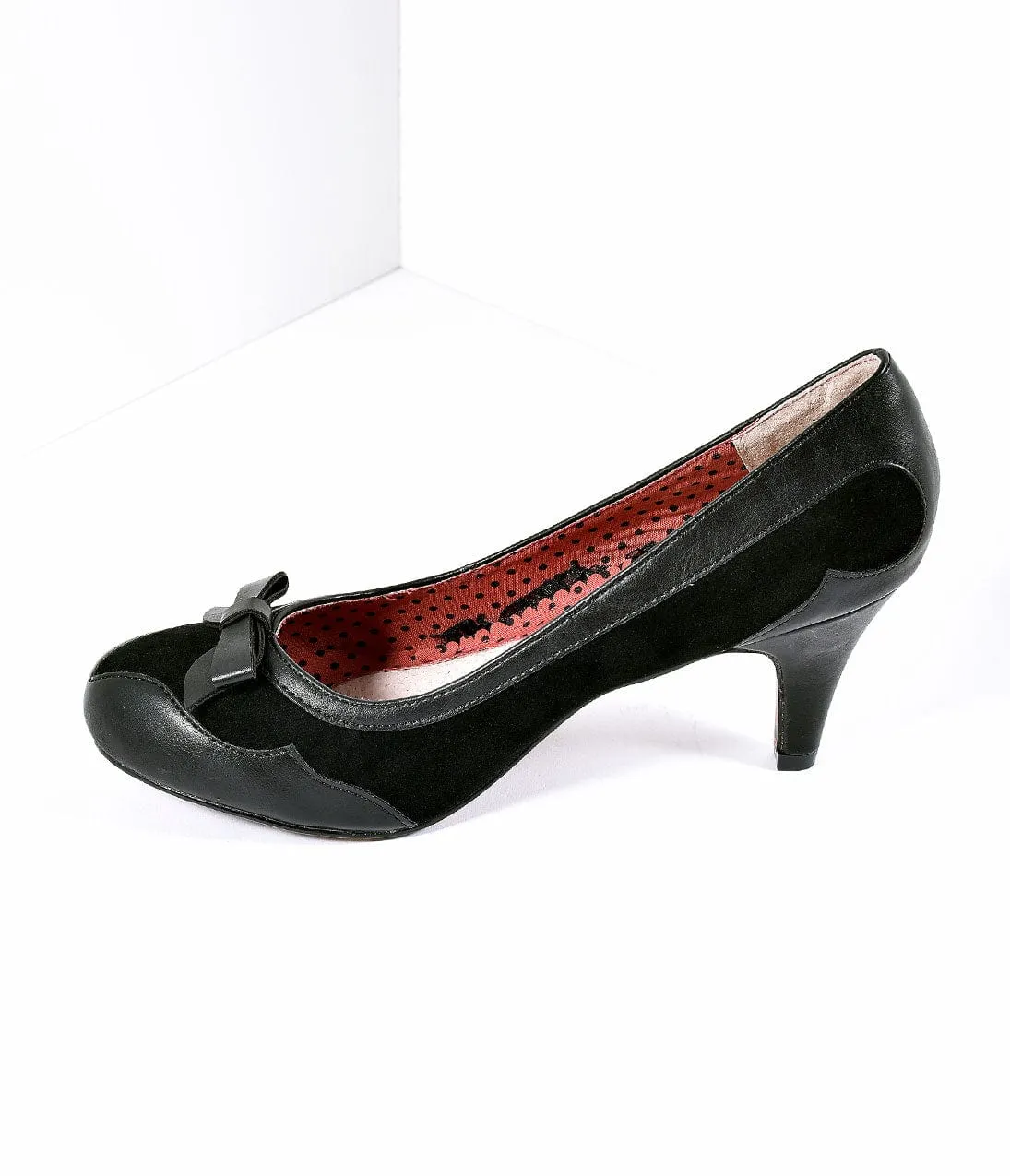 Bettie Page Black Leatherette & Suede Jolie Pumps sold by Unique Vintage product image thumbnail 5