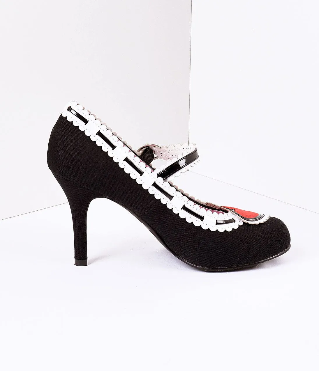 Black & Red Heart Mary Jane Pumps sold by Unique Vintage product image thumbnail 2