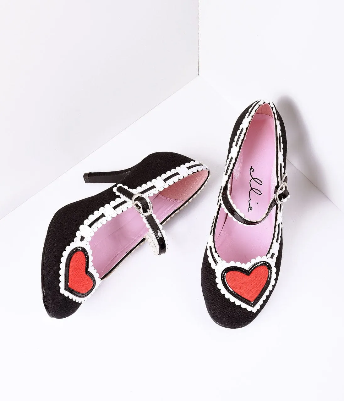 Black & Red Heart Mary Jane Pumps sold by Unique Vintage product image thumbnail 3