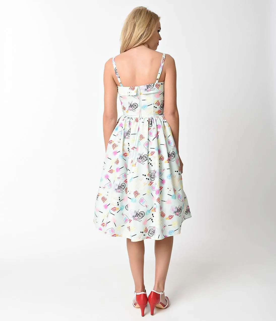 Unique Vintage 1950s Style Mint Llama Fun Fair Print Chateau Swing Dress sold by Unique Vintage product image thumbnail 5