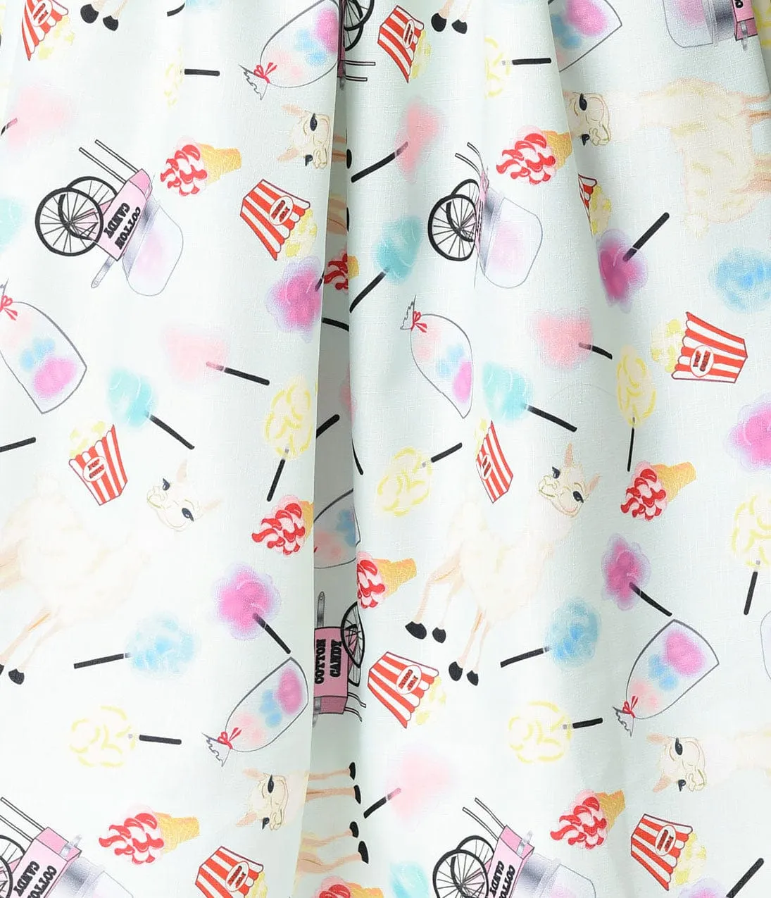 Unique Vintage 1950s Style Mint Llama Fun Fair Print Chateau Swing Dress sold by Unique Vintage product image thumbnail 2