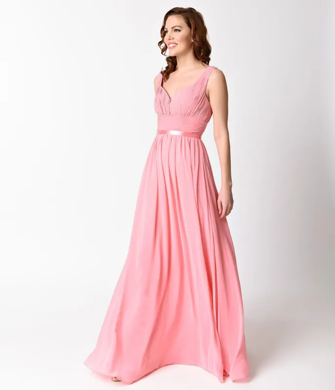 Ladivine by Cinderella Divine Rose Sexy Sleeveless Chiffon Long Dress made by Unique Vintage