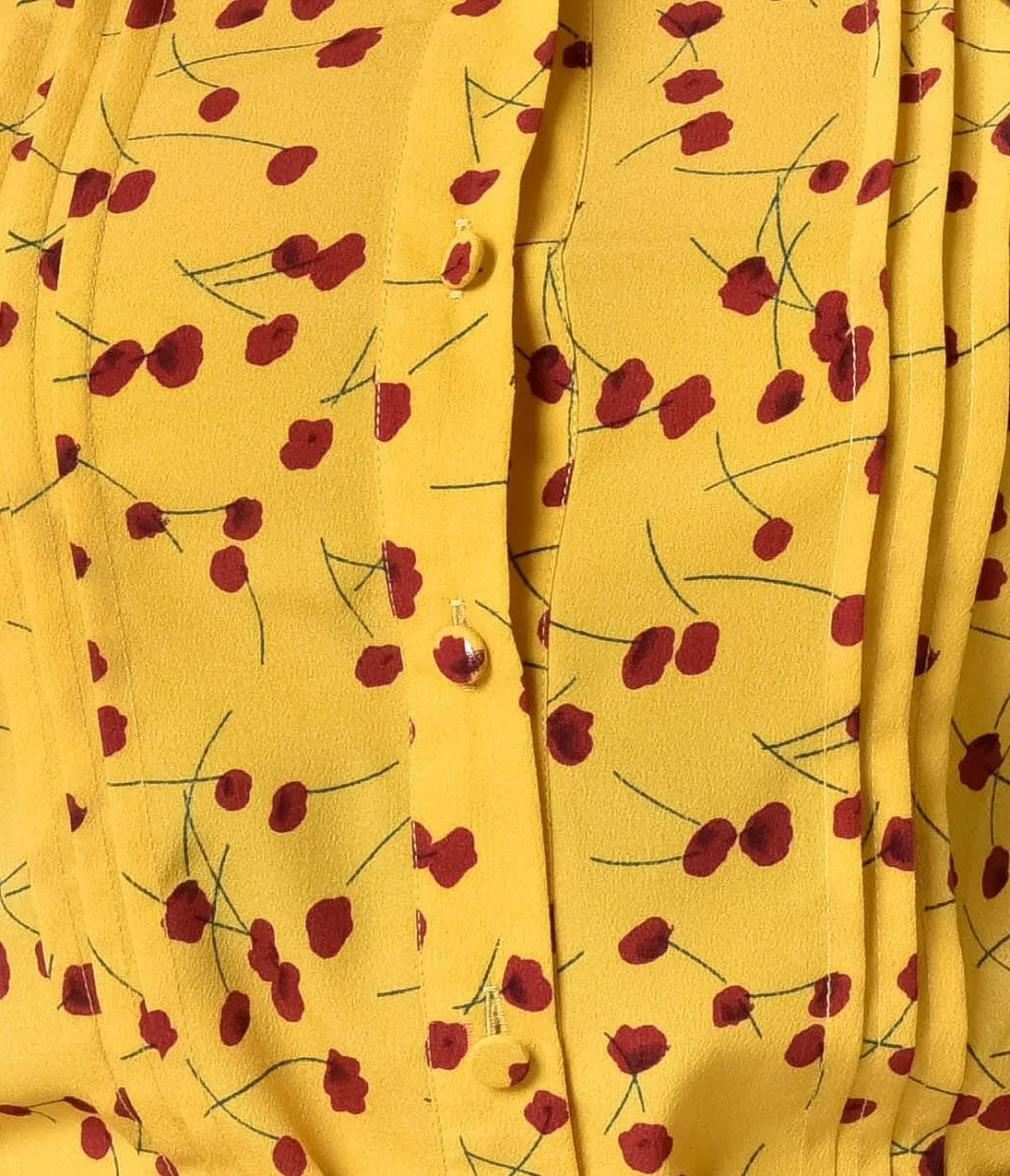 Unique Vintage Mustard Yellow & Red Floral Button Up Colvin Blouse sold by Unique Vintage product image thumbnail 4
