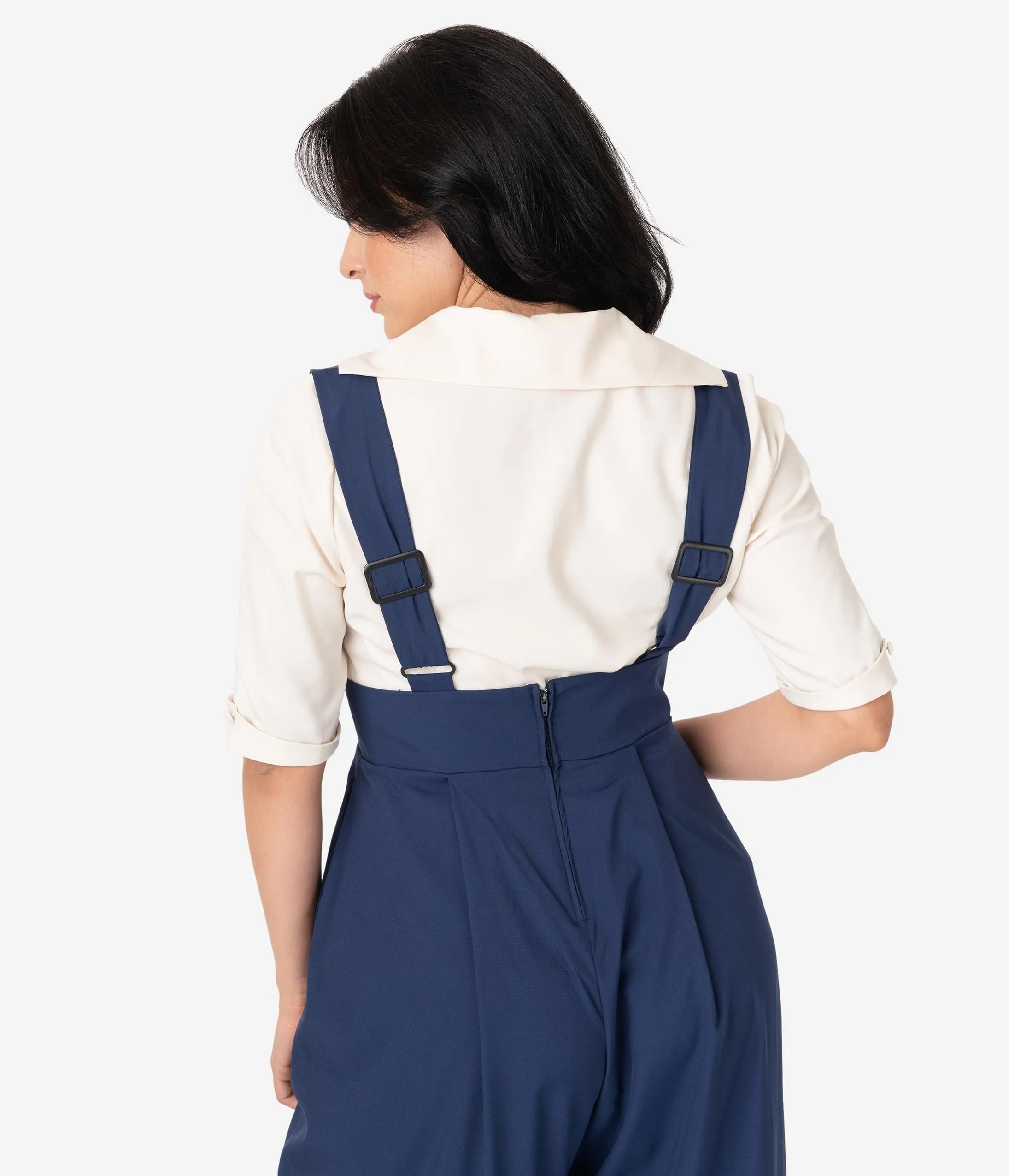 Unique Vintage 1940s Style Cream Button Up Short Sleeve Coco Top sold by Unique Vintage product image thumbnail 2