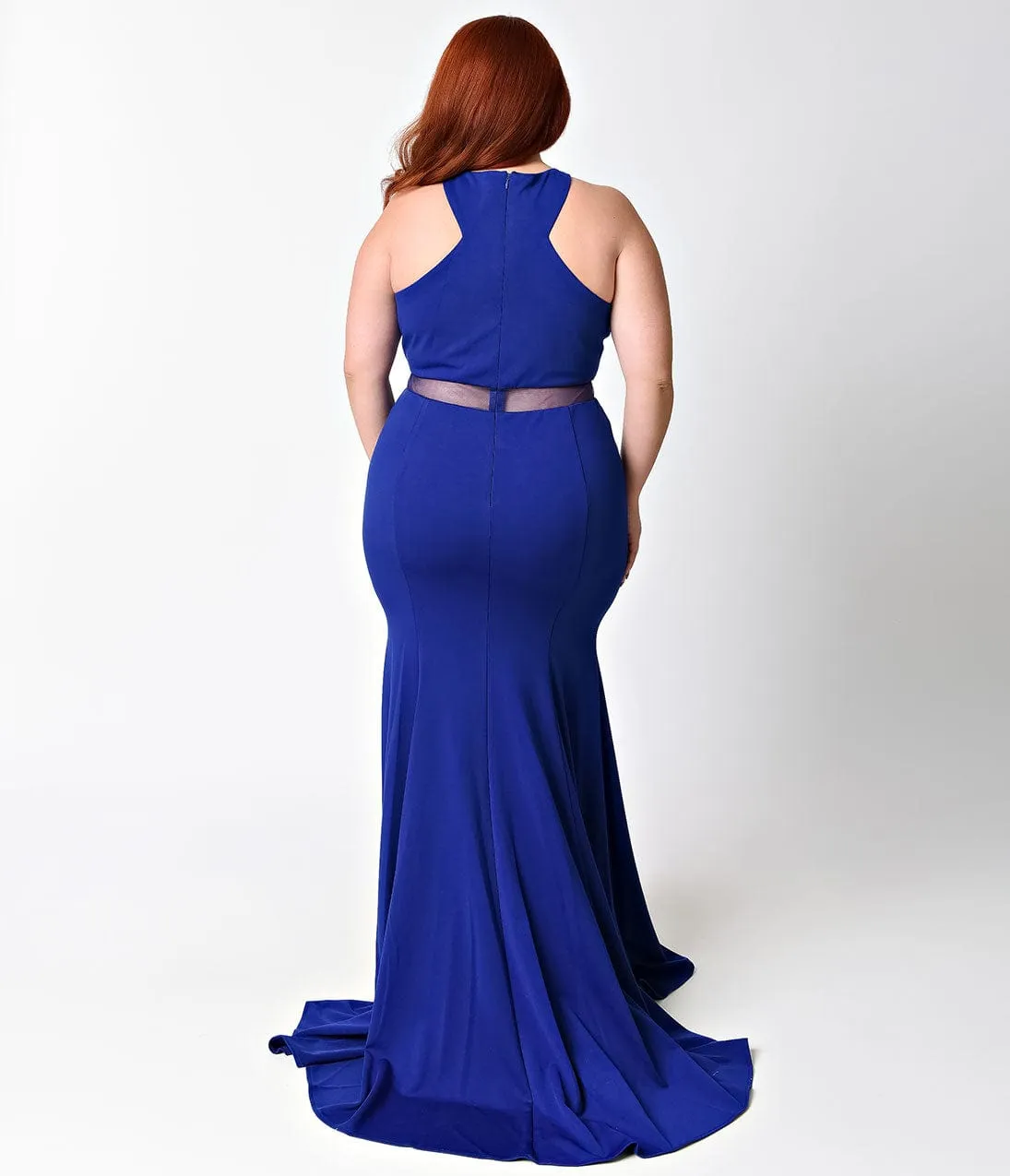 Ladivine by Cinderella Divine Plus Size Royal Blue Sexy Mermaid Cut Out Dress sold by Unique Vintage product image thumbnail 4