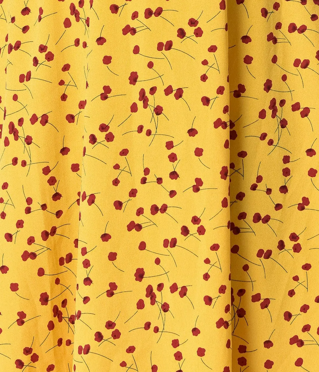 Unique Vintage Plus Size Mustard Yellow & Red Floral Print Amelia Swing Dress sold by Unique Vintage product image thumbnail 2