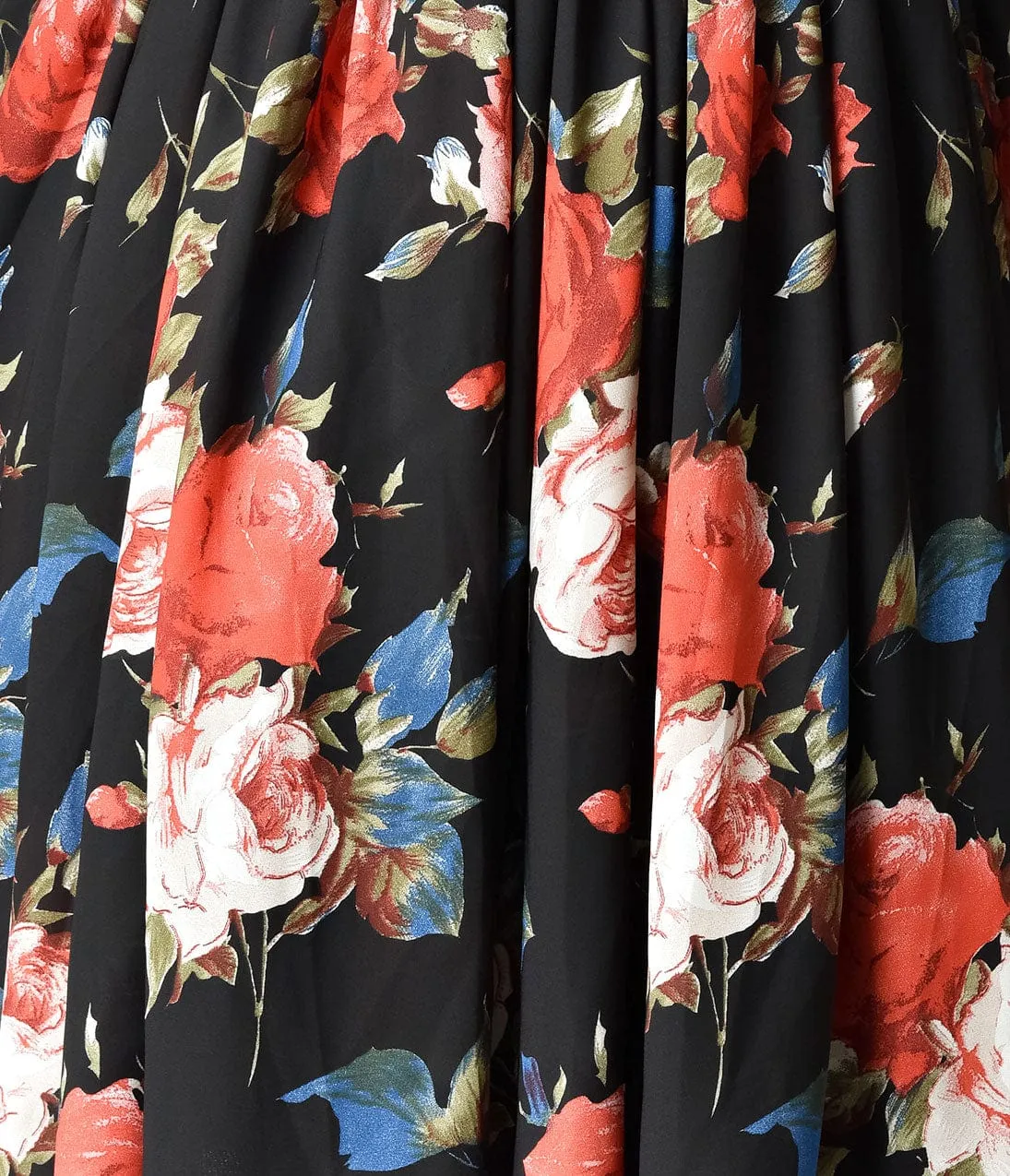 Unique Vintage Plus Size Black Floral Charisse One Shoulder Dress sold by Unique Vintage product image thumbnail 2