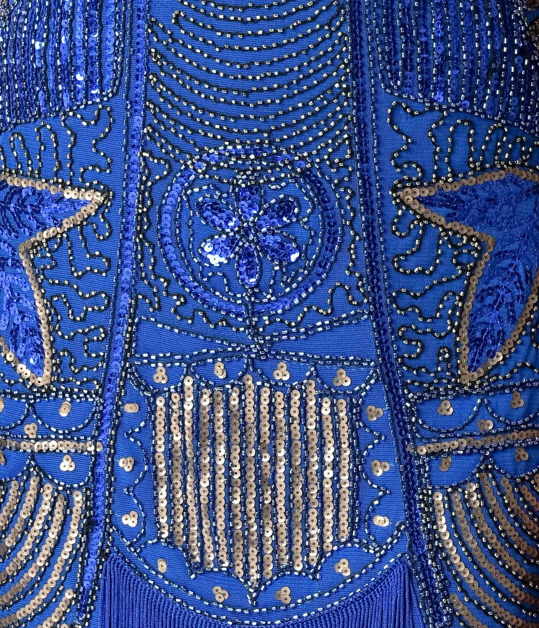 Unique Vintage 1920s Deco Royal Blue Beaded Fringe Camille Flapper Dress sold by Unique Vintage product image thumbnail 2