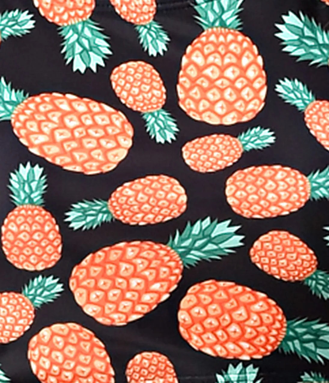 Retro Style Black & Orange Pineapple Tiki High Waist Swimsuit sold by Unique Vintage product image thumbnail 4
