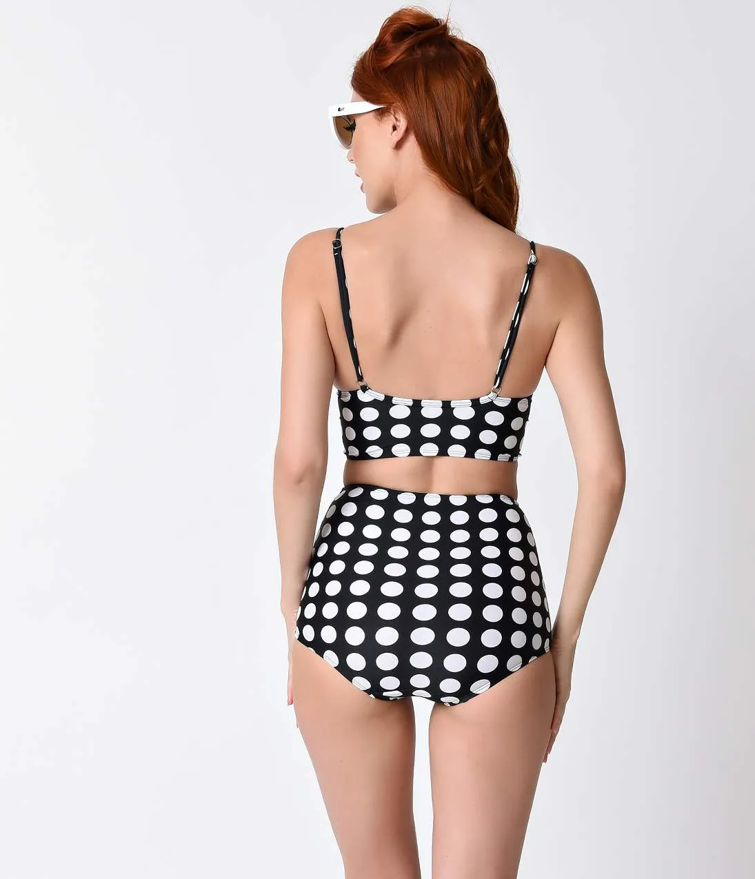Black & White Polka Dot Two Piece Bikini Set sold by Unique Vintage product image thumbnail 2